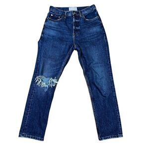 Everlane Cheeky Jeans Size 25 Cropped, Distressed Wash!